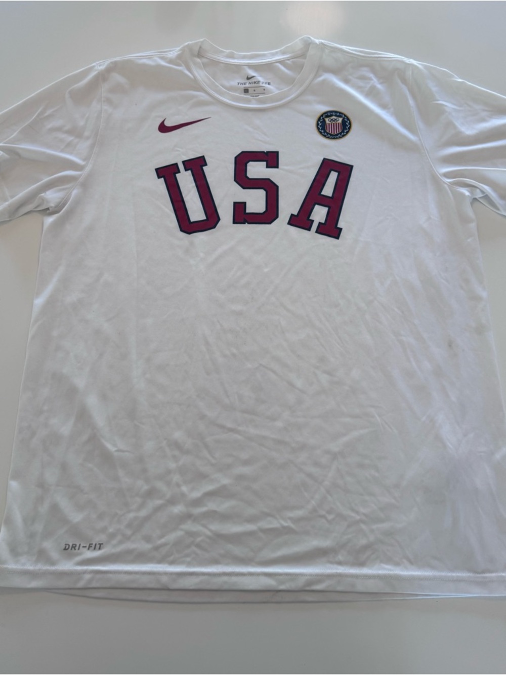 Nike White USA Dri-FIT tshirt